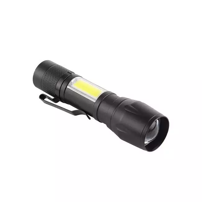 چراغ قوه زوم دار جیبی چراغ بغل مدل XPE+COB