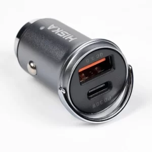 شارژر فندکی هیسکا مدل HCC-306 به همراه کابل USB-C